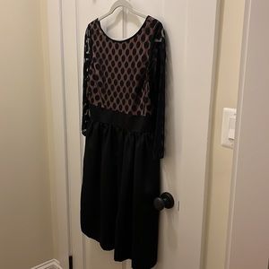 Polka dot black semi formal dress by Eliza J